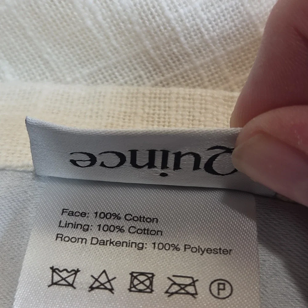 Quince Textured Cotton Room Darkening Curtain Panel Ivory 48x108 Single